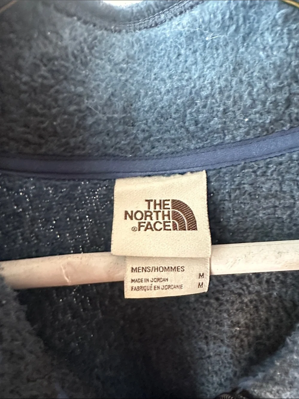 The North Face Men’s Blue Plaid Half-Zip Fleece Pullover